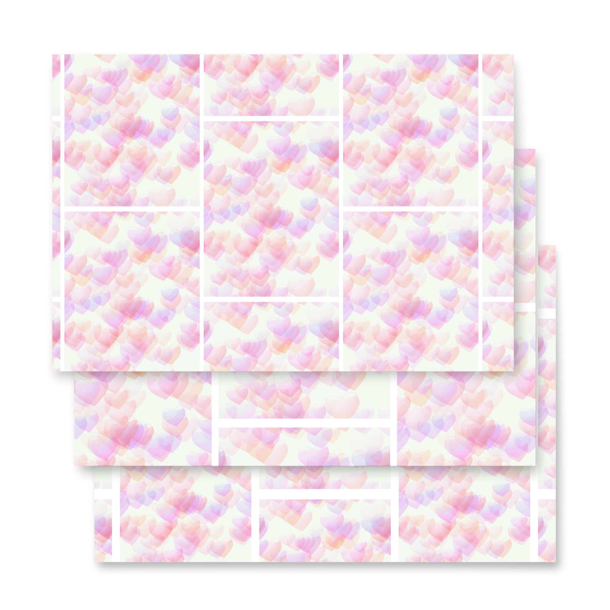 Pink Hearts Wrapping Paper Sheets