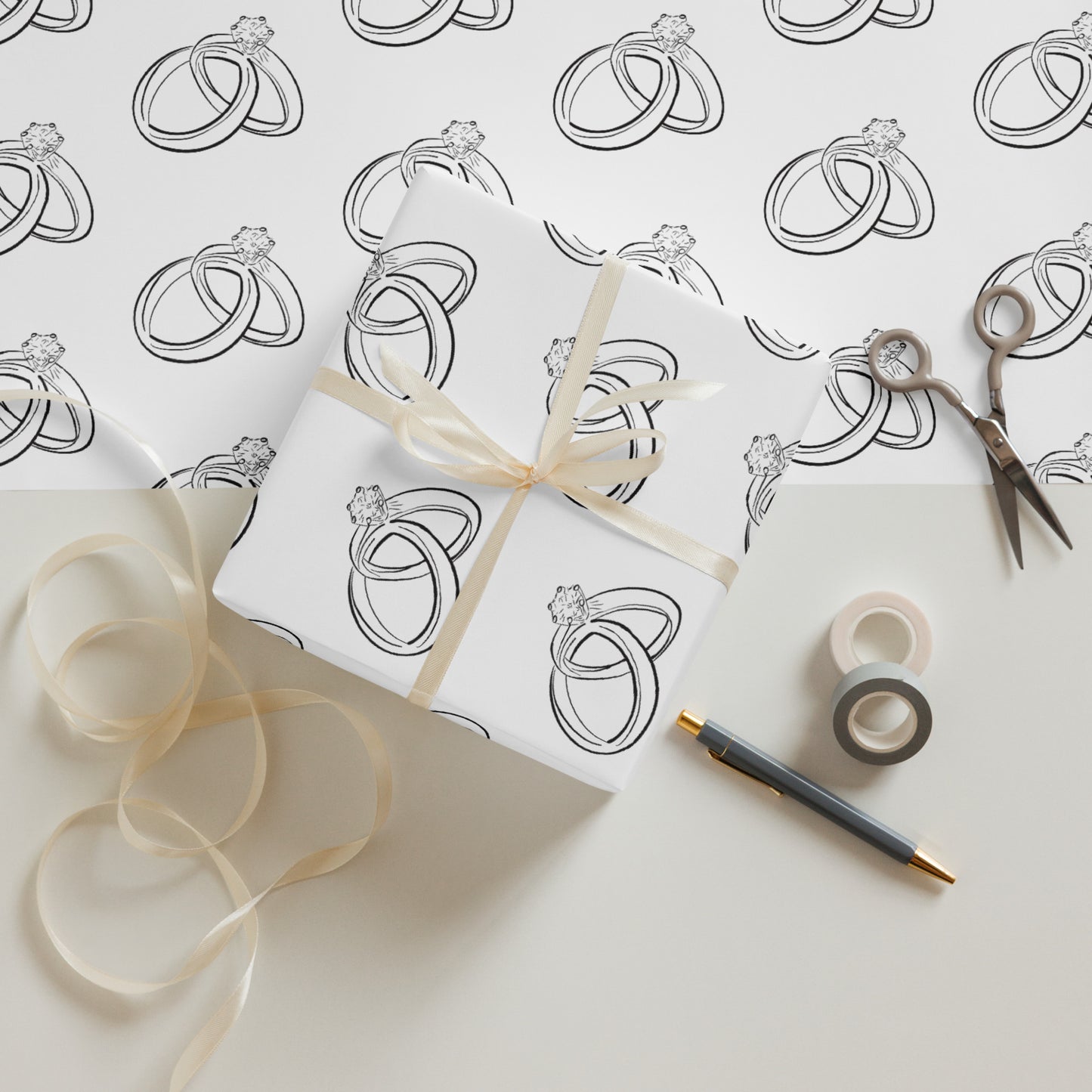 Wedding Rings Wrapping paper sheets