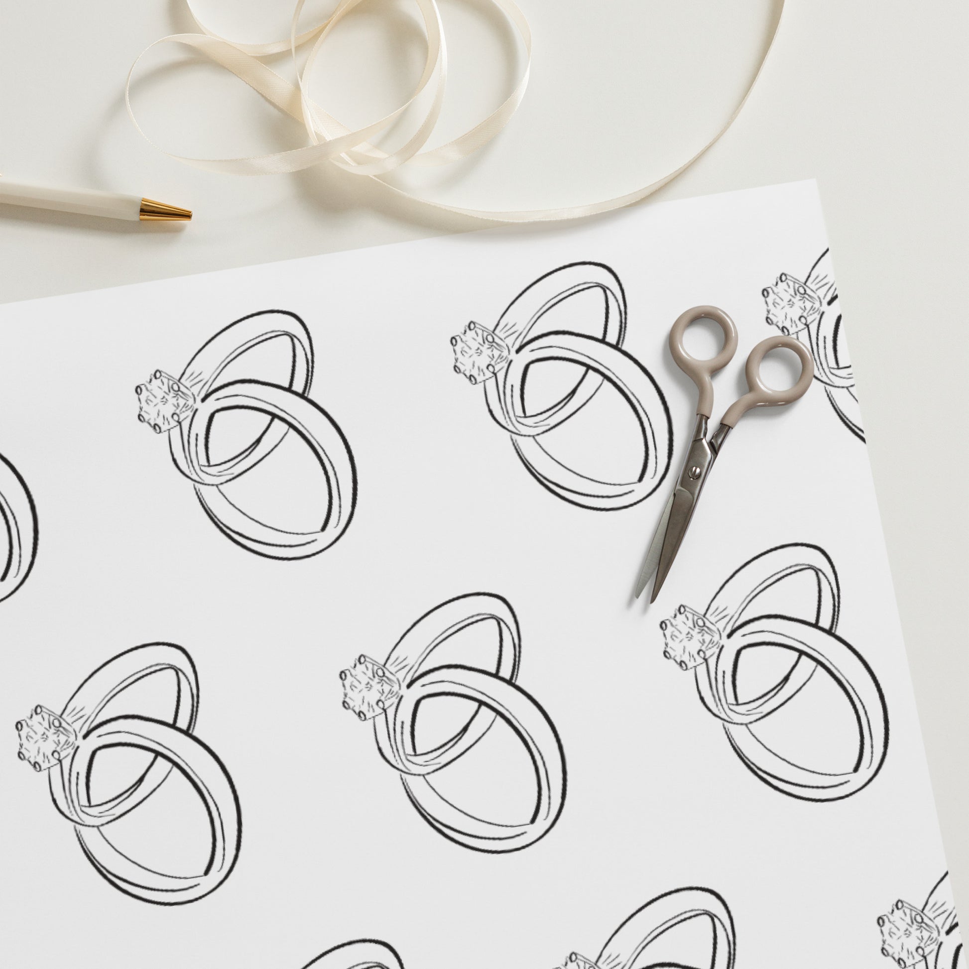 Wedding Rings Wrapping paper sheets