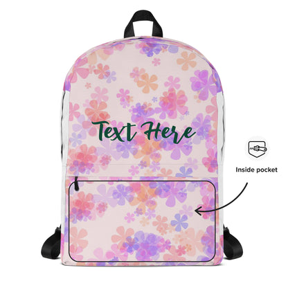 Pink Purple Flowers School Backpack
