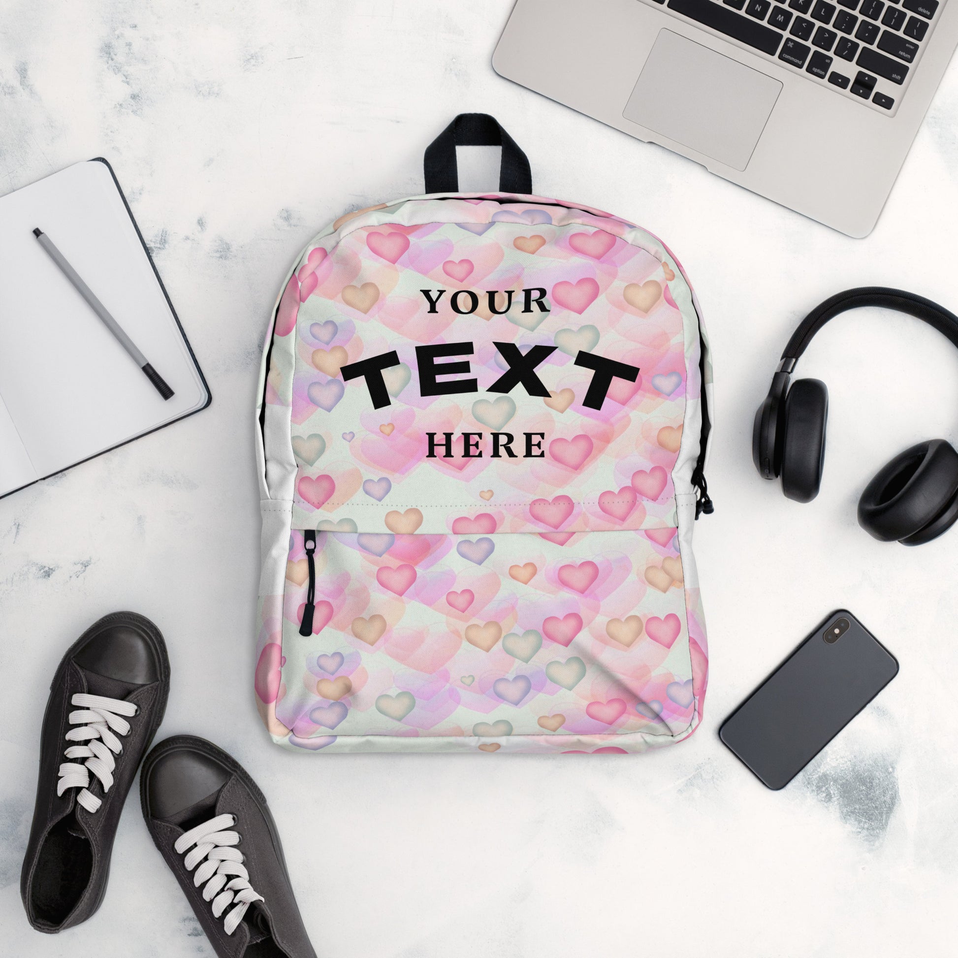 Watercolor Hearts Backpack Default Title