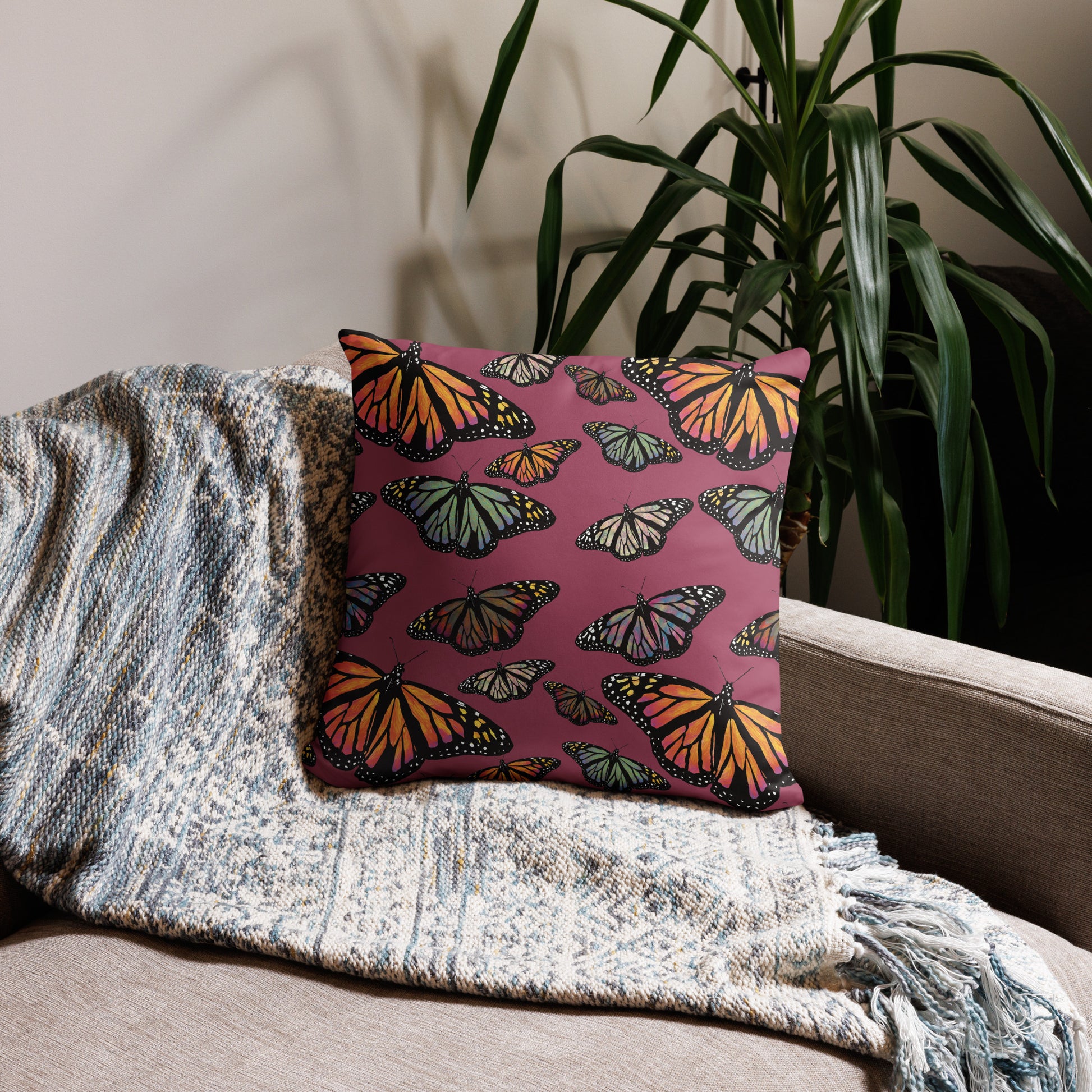 Colorful Butterfly Basic Pillow