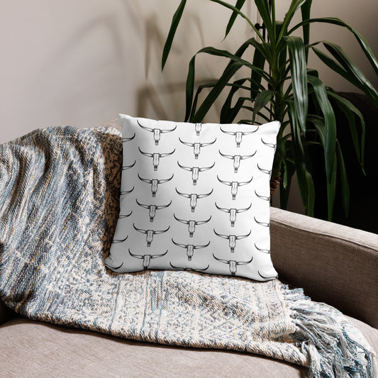 Texas Longhorn Skull Basic Pillow 18″×18″