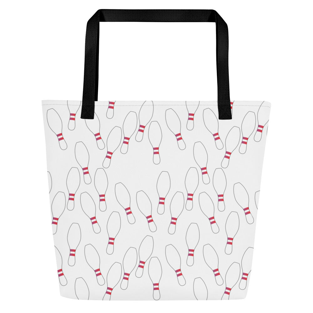 Bowling Pin All-Over Print Large Tote Bag