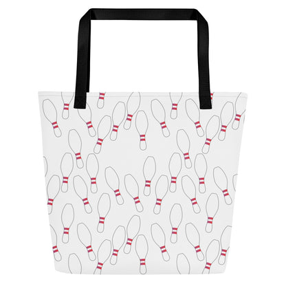 Bowling Pin All-Over Print Large Tote Bag
