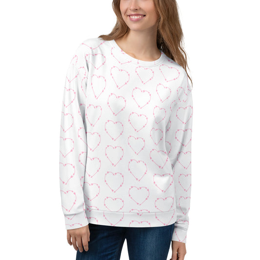 Pink Arrow Heart Unisex Sweatshirt