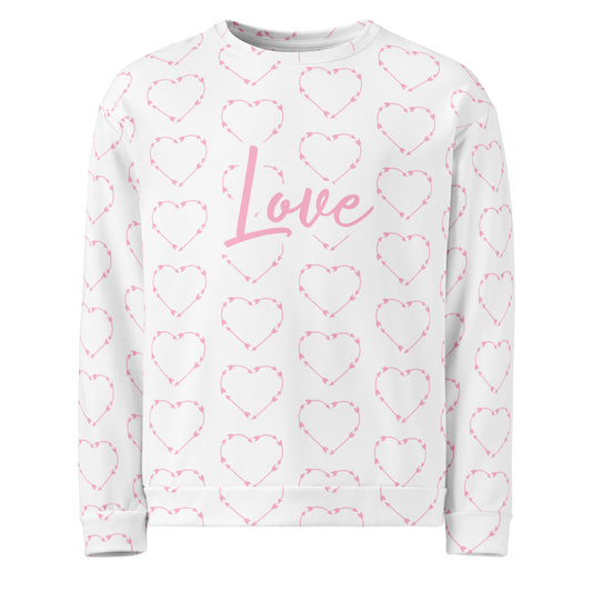 Pink Arrow Heart Unisex Sweatshirt