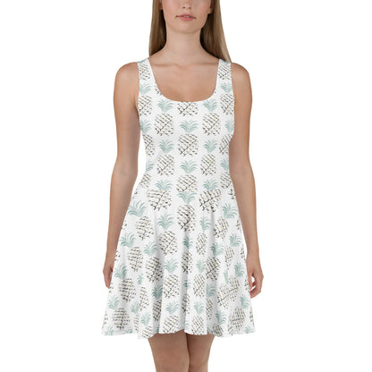 Pineapple Abstract Art Skater Dress 3XL