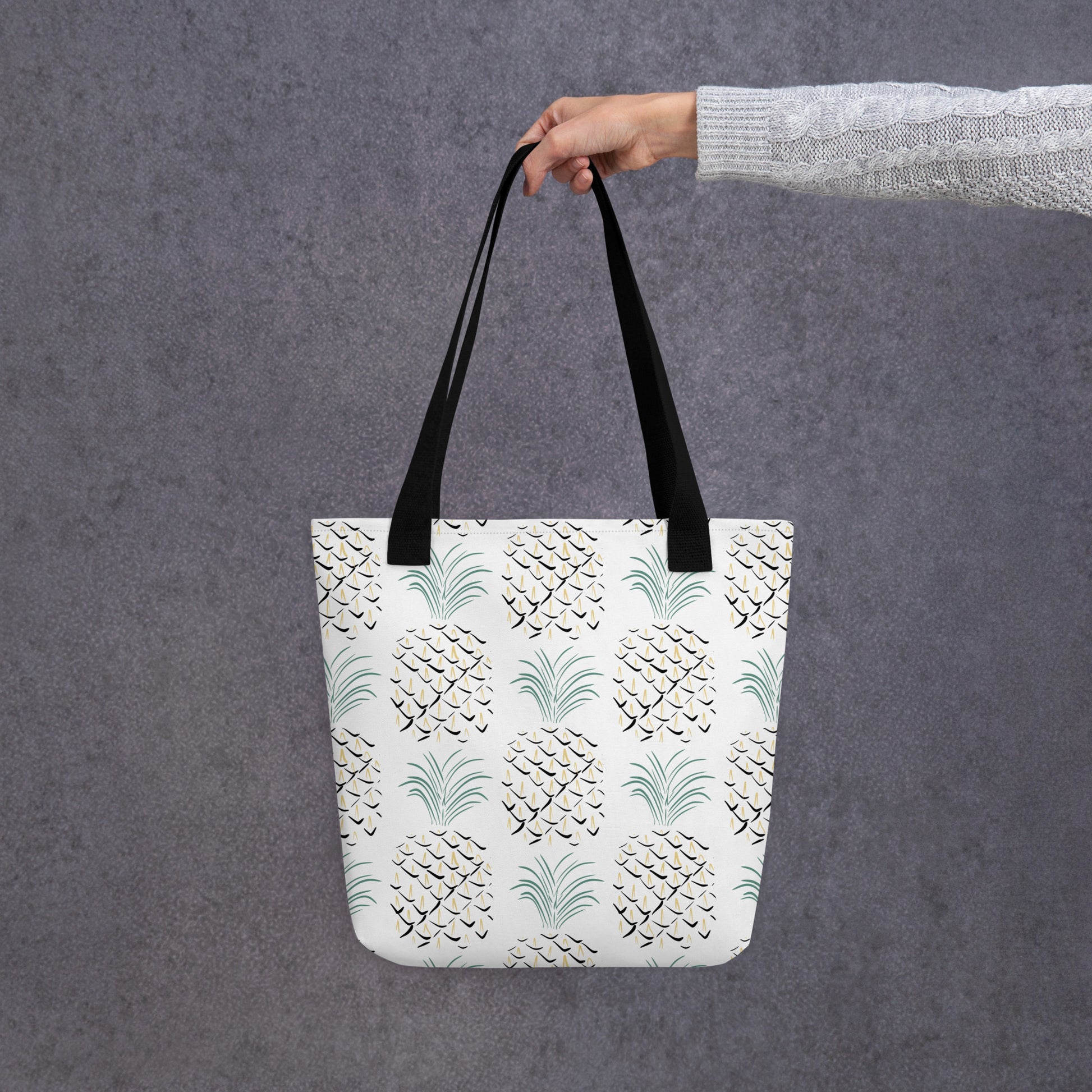 Pineapple Abstract Art Tote bag Black