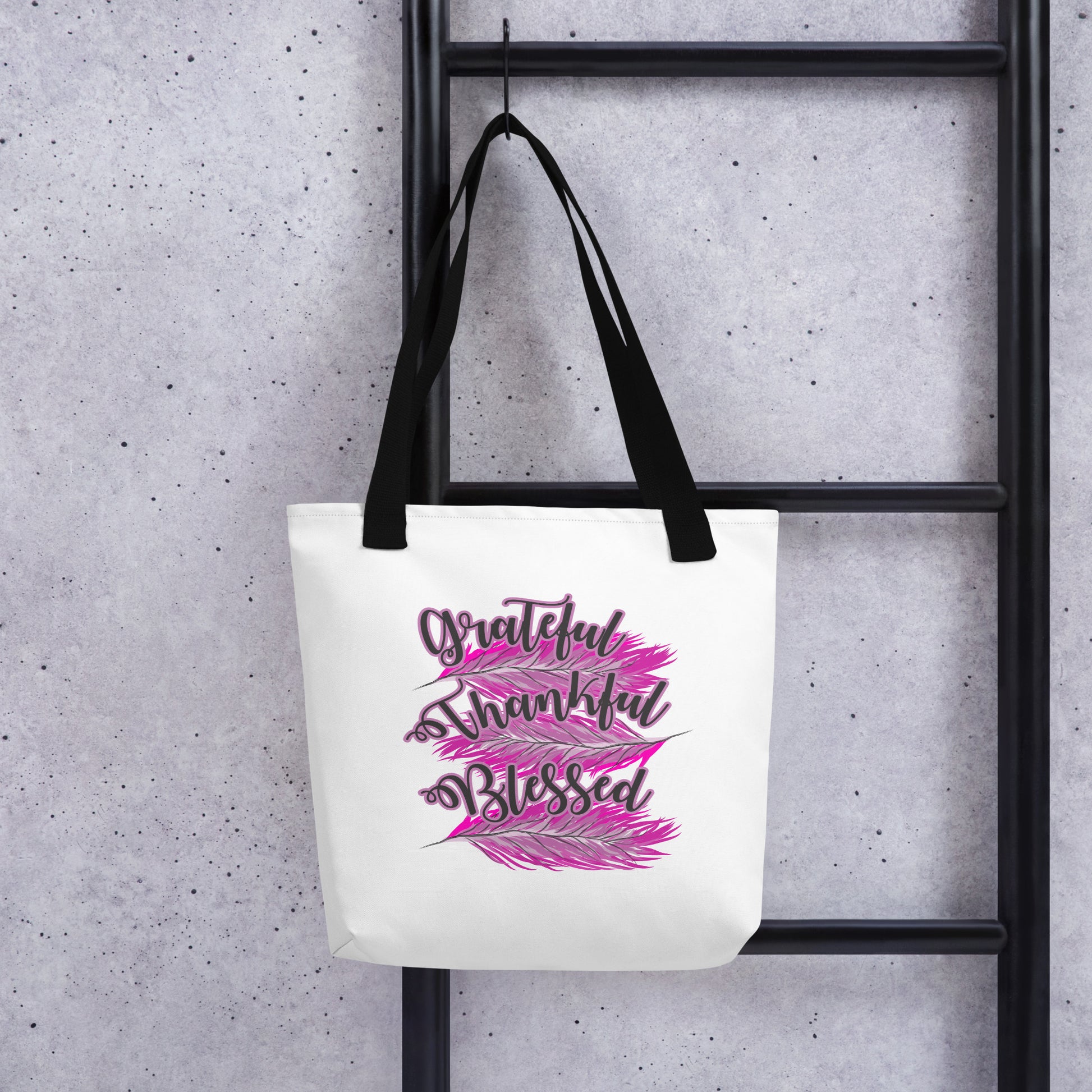 Thankful Grateful Blessed Pink Tote bag