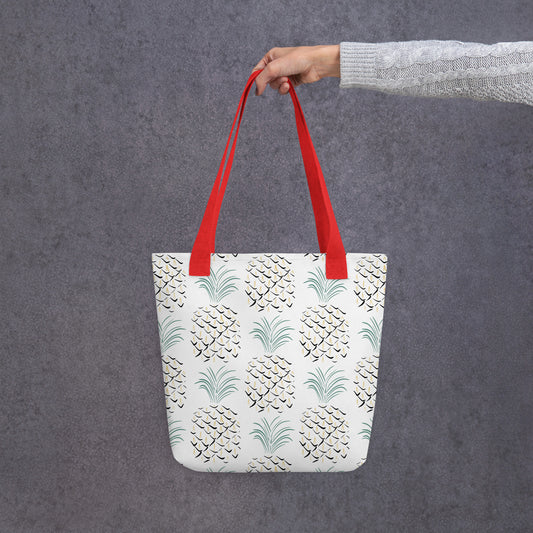 Pineapple Abstract Art Tote bag Red