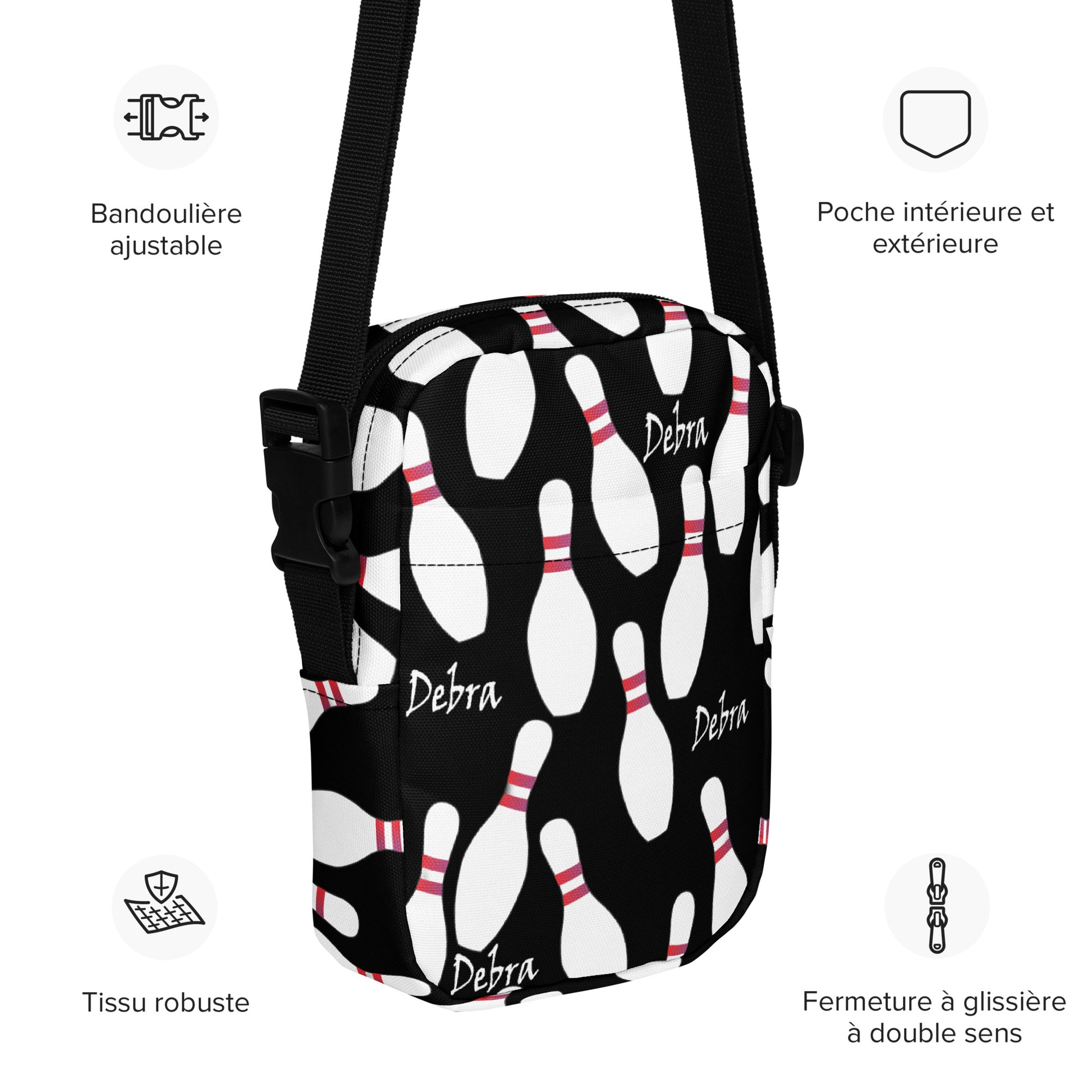 Bowling Pin Utility Crossbody Personalized Bag