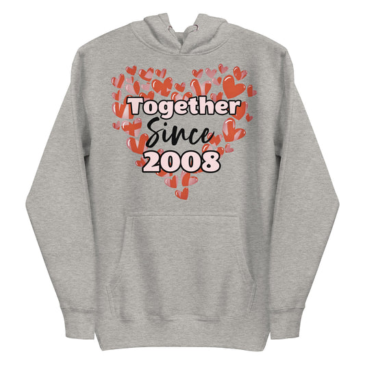 Heart Stripe Harmony Hoodie Grey