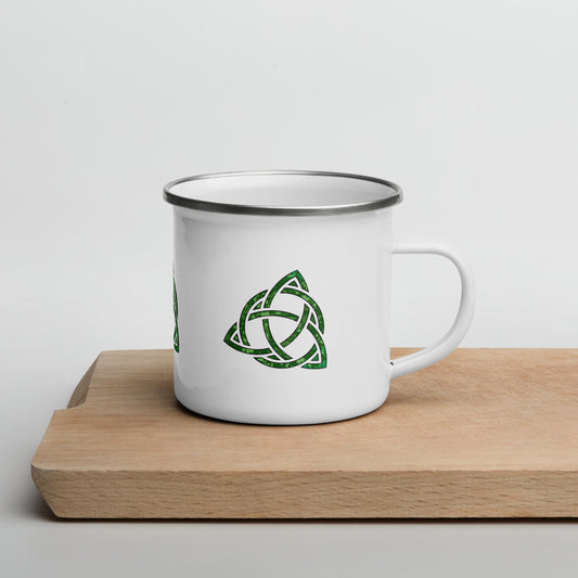 Celtic Trinity Large Knot Triquetra Enamel Mug