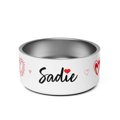 Hearts Dog Pet Bowl 32 oz