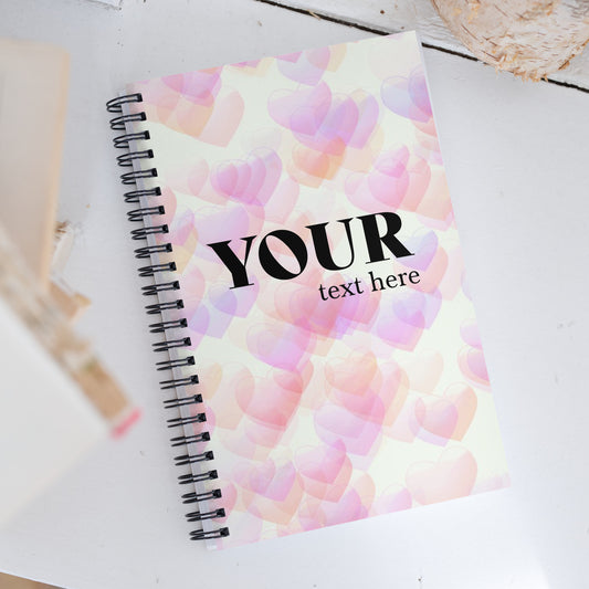 Pink Purple Hearts Spiral Dotted Line Notebook Default Title