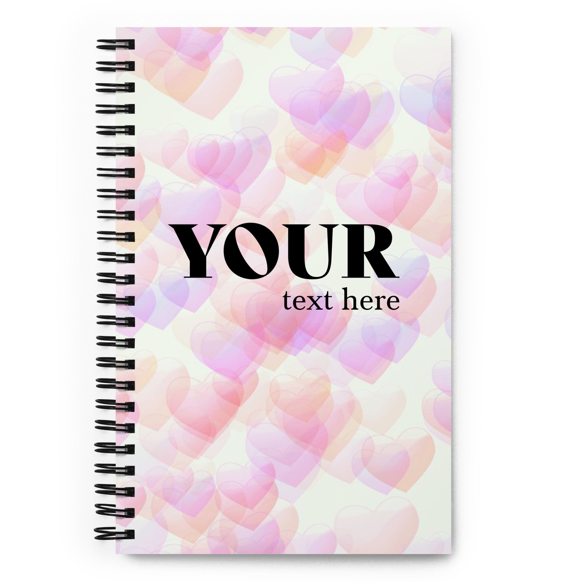 Pink Purple Hearts Spiral Dotted Line Notebook