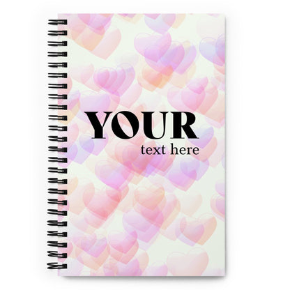 Pink Purple Hearts Spiral Dotted Line Notebook