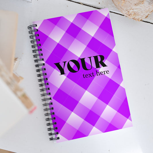 Purple Plaid Spiral Dotted Line Notebook Default Title