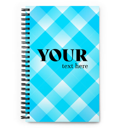 Blue Plaid Spiral Dotted Line Notebook