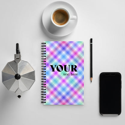 Pink Blue Purple Cyan Spiral Dotted Line Notebook