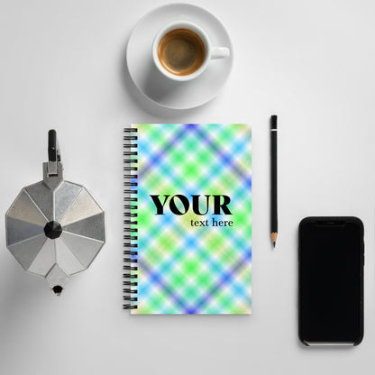 Green Blue Yellow Spiral Dotted Line Notebook