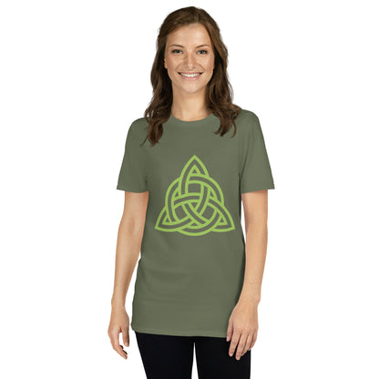 Celtic Knot Triangle Short-Sleeve Unisex T-Shirt Military Green