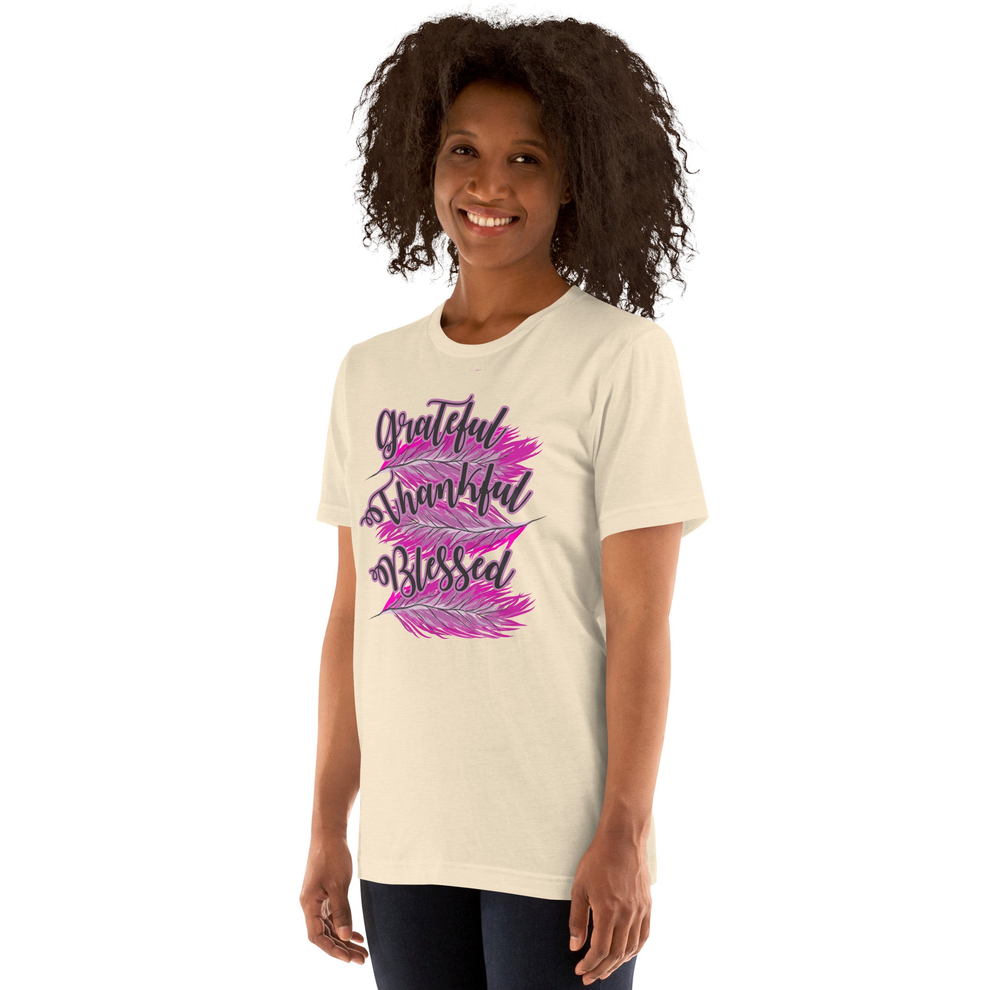 Thankful Grateful Blessed Pink Ladies Unisex t-shirt