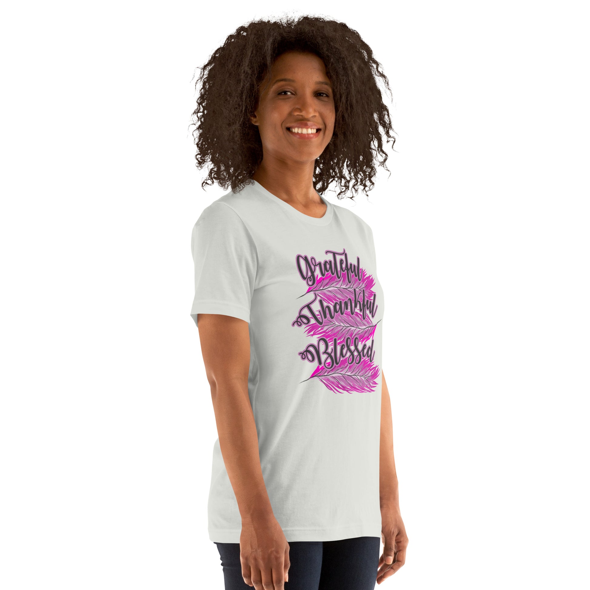 Thankful Grateful Blessed Pink Ladies Unisex t-shirt