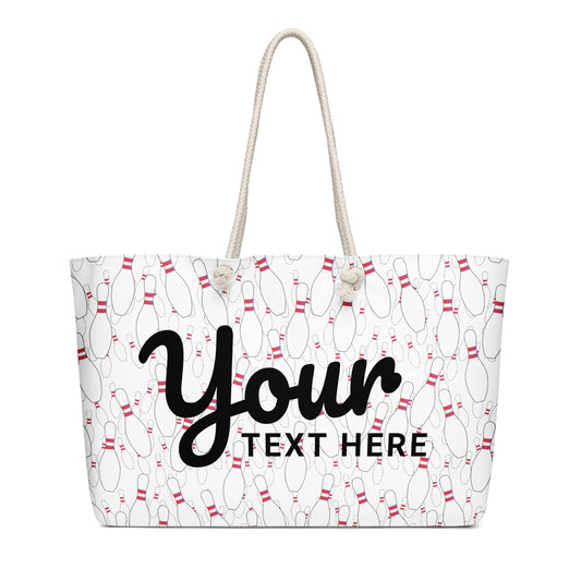 Personalized Bowling Pin Oversized Weekender Bag Default Title