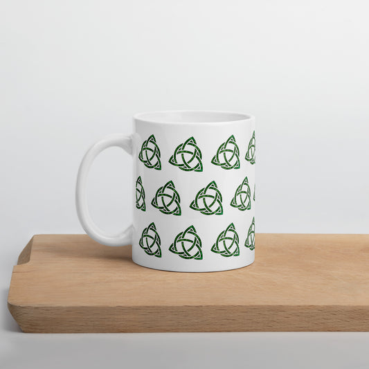 Celtic Knot Triquetra White glossy mug 11 oz