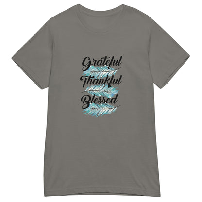 Grateful Thankful Blessed Teal Feathers Women’s Basic Tee