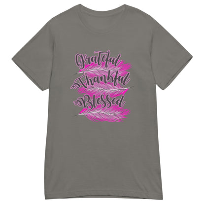 Thankful Grateful Blessed Pink Ladies Gildan t-shirt