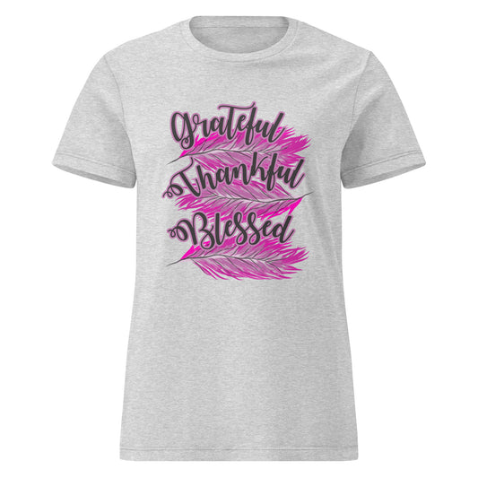 Thankful Grateful Blessed Pink Ladies Gildan t-shirt RS Sport Grey