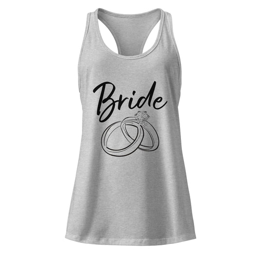 Bride with rings Women’s fitted racerback tank top