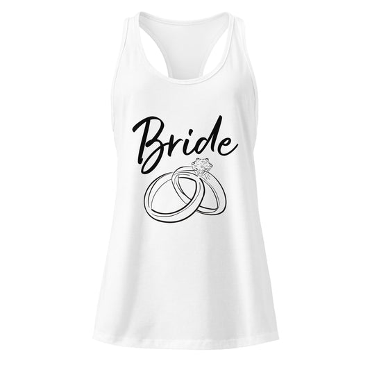 Bride with rings Women’s fitted racerback tank top