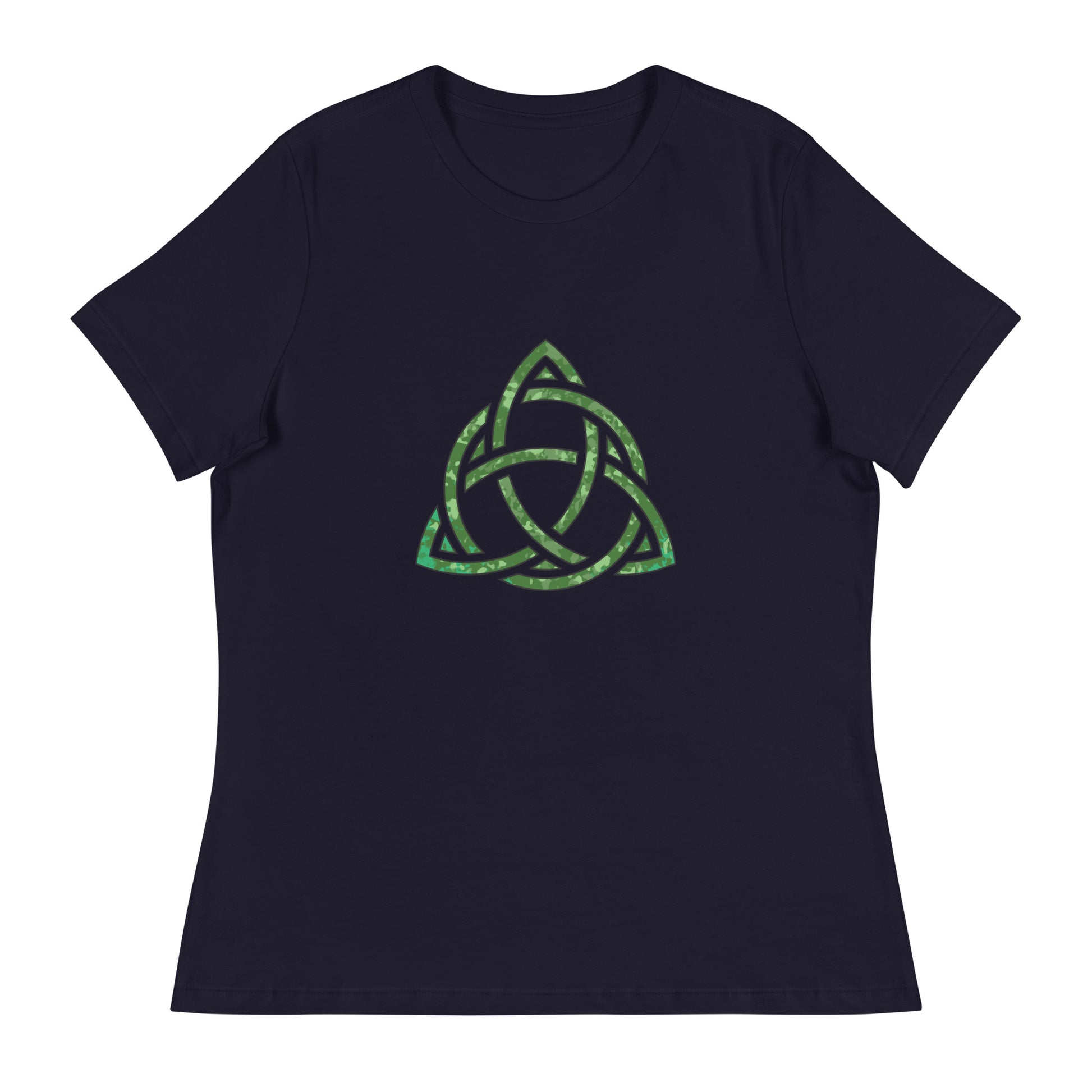 Celtic Trinity Knot Triquetra Bella + Canvas Ladies T-Shirt Navy