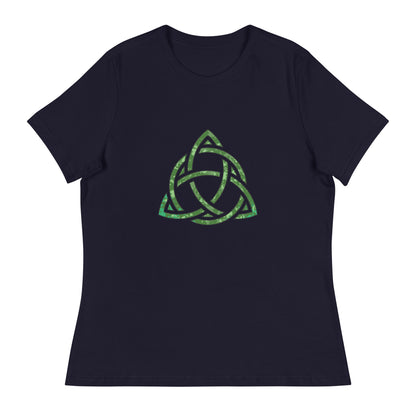 Celtic Trinity Knot Triquetra Bella + Canvas Ladies T-Shirt Navy