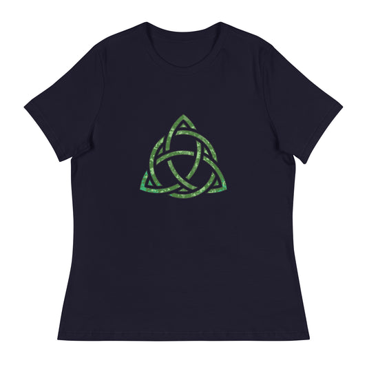 Celtic Trinity Knot Triquetra Bella + Canvas Ladies T-Shirt Navy
