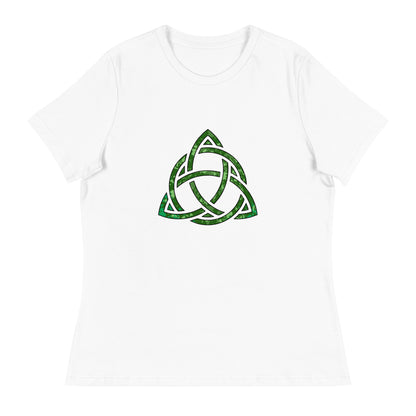 Celtic Trinity Knot Triquetra Bella + Canvas Ladies T-Shirt White