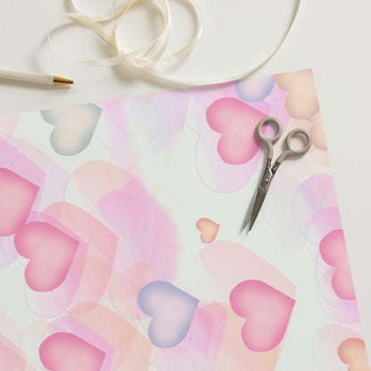Watercolor Hearts Wrapping Paper Sheets