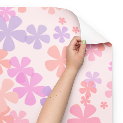 Pink Flowers Wrapping Paper Sheets