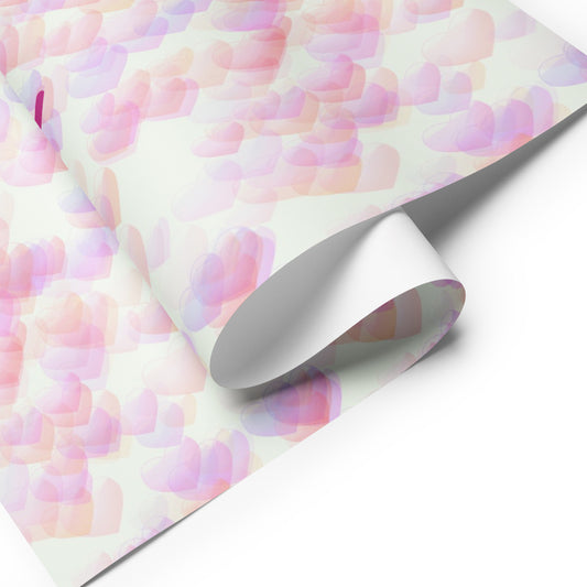 Say Yes Pink Hearts Wrapping Paper Sheets