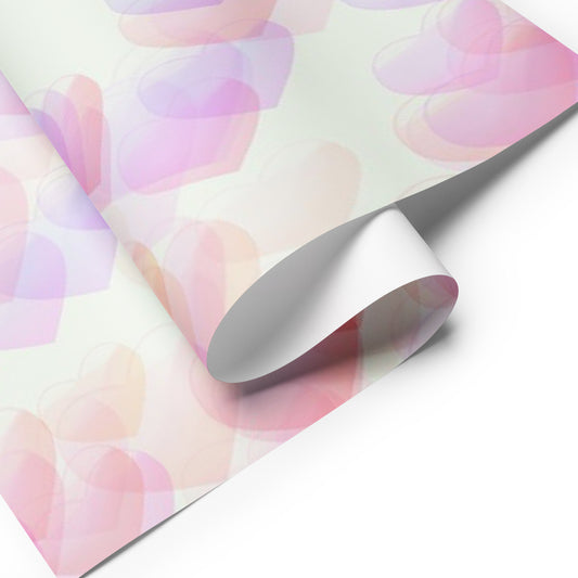 Little Pink Hearts Wrapping Paper Sheets