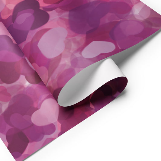 Love Pink Magenta Heart Wrapping paper sheets