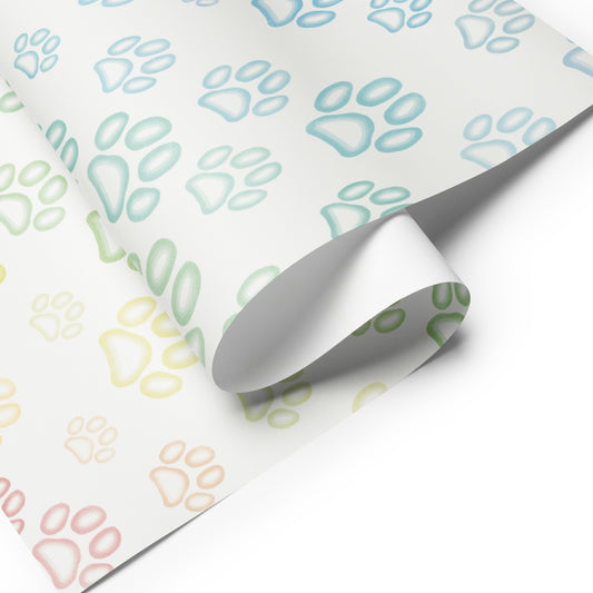 Dog Paw Print Rainbow Bridge Wrapping paper sheets
