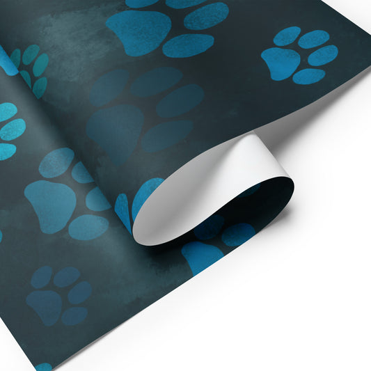 Dog Paw Print Big Watercolor Wrapping paper sheets